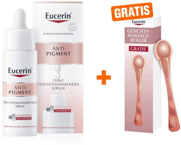 Eucerin Anti-Pigment Teint Perfektionierendes Serum 30 ml + gratis Gesichtsmassage-Roller 1 Stück