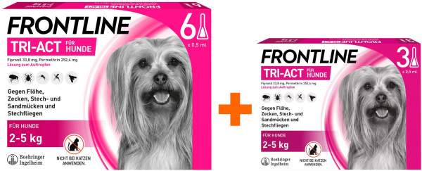 Frontline TRI-ACT Hund 2-5 kg 3 + 6 Pipetten