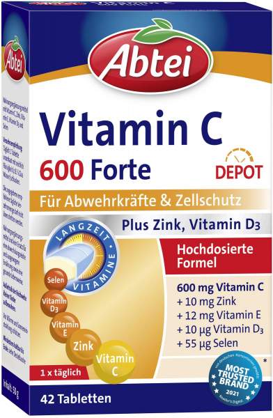 ABTEI Vitamin C 600 + Zink + E Depot 42 Tabletten
