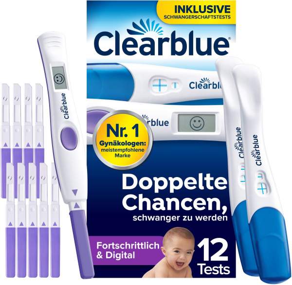 Clearblue Ovulationstest Digital 10 Stück + Schwangerschaftstest Schnelle Erkennung 2 Stück, Kombipackung