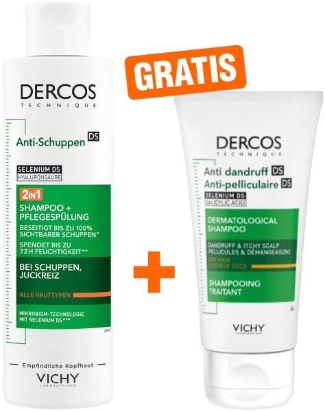Vichy Dercos Anti-Schuppen 2in1 Shampoo + Conditioner 200 ml + gratis Vichy Dercos Anti Schuppen Shampoo 50 ml