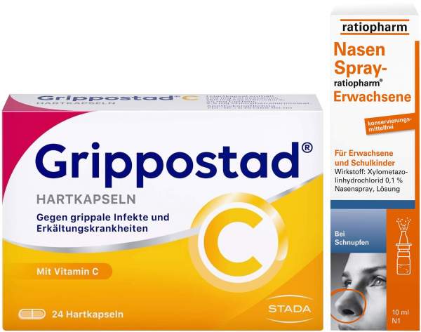 Sparset Grippostad C 24 Kapseln + Nasenspray E 15 ml