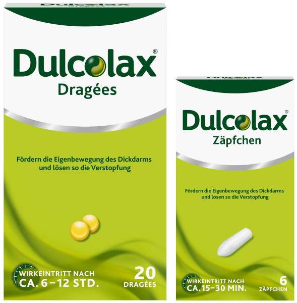 Dulcolax Dragees 20 Stück + Dulcolax Suppositorien 6 Stück