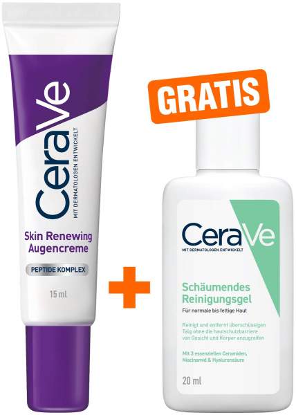 Cerave Skin Renewing Augencreme 15 ml + gratis CeraVe schäumendes Reinigungsgel 20 ml