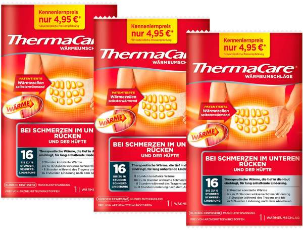 Thermacare Rückenumschläge S-XL 3 x 1 Stück