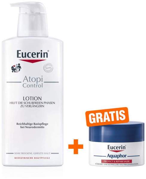 Eucerin AtopiControl Lotion 400ml + grtis Aquaphor Repair-Salbe 7 ml