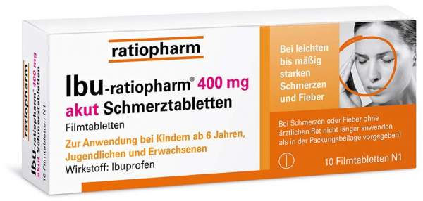 Ibu ratiopharm 400 mg akut 10 Schmerztabletten