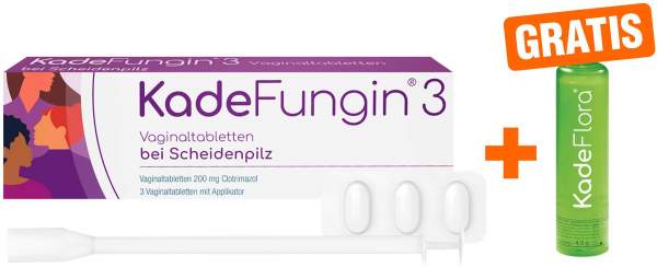 Kadefungin 3 Vaginaltabletten 3 Stück + gratis Lippenpflegestift 1 Stück