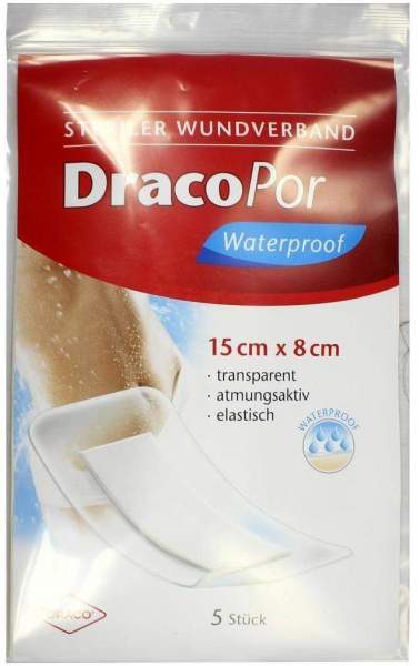 Dracopor Waterproof Wundverband Steril 15 X 8 cm 5 Stück