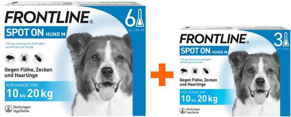 Frontline Spot On Hund M 10-20 kg 6 + 3 Pipetten