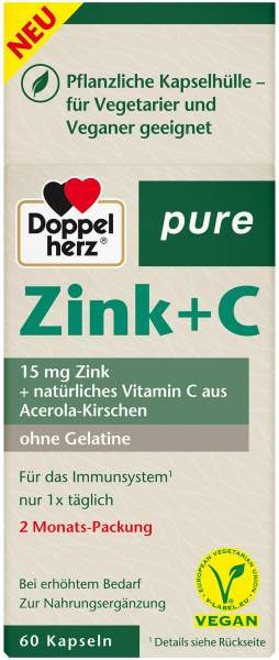 Doppelherz Zink + C Pure 60 Kapseln