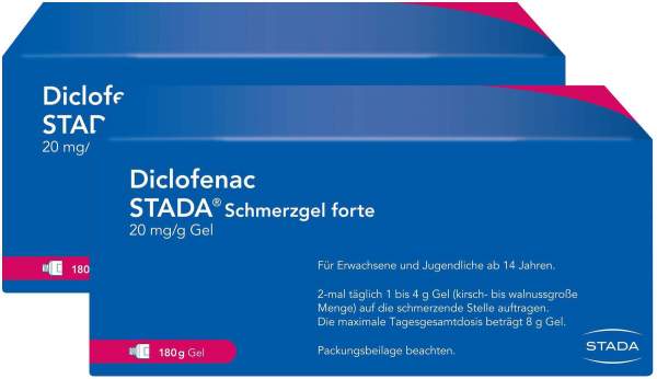 Diclofenac Stada 20 mg je g Gel Schmerzgel forte 2 x 180 g