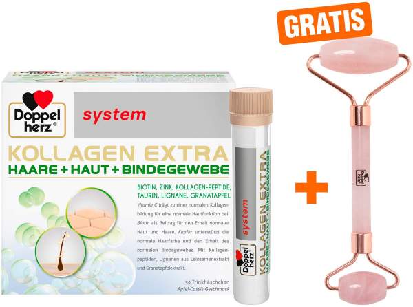 Doppelherz system Kollagen Extra 30 Trinkampullen + gratis Rosenquarzroller 1 Stück