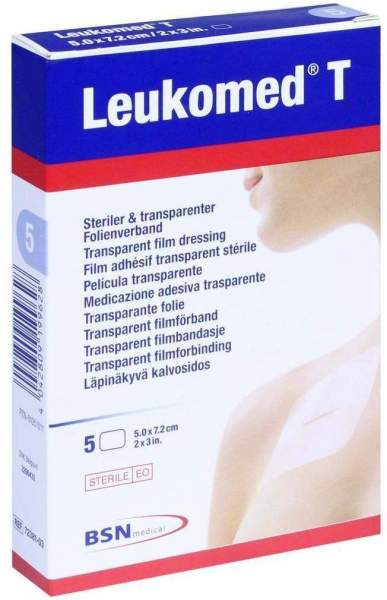 Leukomed Transparent Sterile Pflaster 7,2 X 5 cm 5 Pflaster