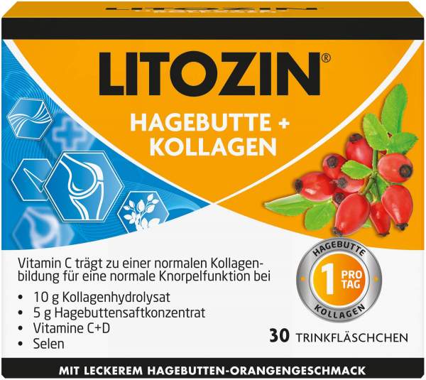 Litozin Hagebutte + Kollagen Trinkflasche 30 x 25 ml