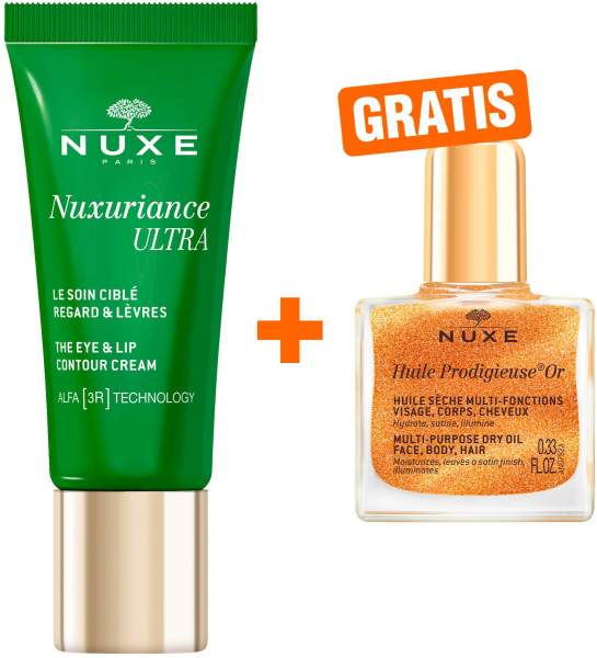 NUXE Nuxuriance Ultra Augen- &amp; Lippenkonturenpflege 15 ml + gratis Huile Prodigieuse OR NF 10 ml