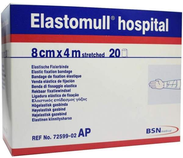 Elastomull Hospital 4mx8cm Elastische Fixierbinde Weiss 20 Binden
