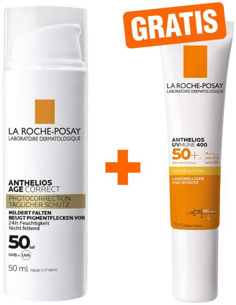 La Roche Posay Anthelios Age Correct LSF 50 50 ml + gratis Invisible Fluid UVMune 400 LSF50+ 15 ml