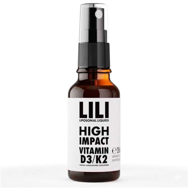 LILI Liposomal Liquids Vitamin D3 1000 IE + K2 vegan liposomal 20 ml Spray
