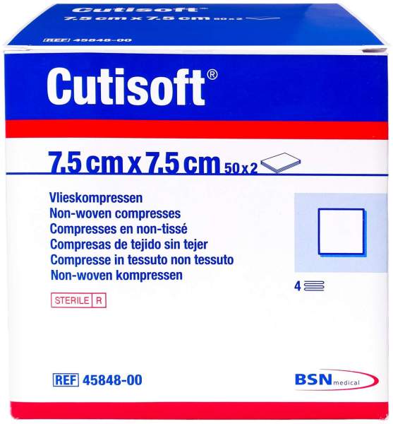 Cutisoft Vlieskompressen 7,5x7,5 cm Steril