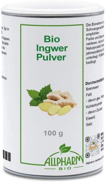 Bio Ingwer Allpharm Premium Pulver 100 G