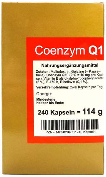 Coenzym Q10 10 mg Kapseln 240 Stück