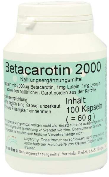 Betacarotin 2000 100 Kapseln