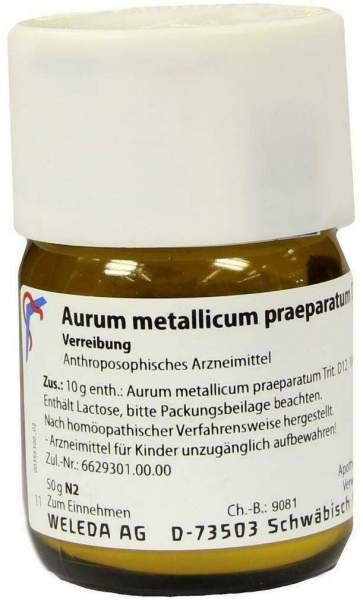 Weleda Aurum Metallicum Praeparatum D12 20 G Trituration