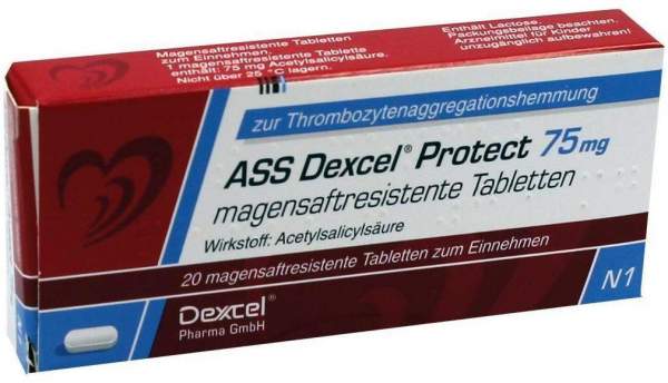 Ass Dexcel Protect 75 mg 20 Magensaftresistente Tabletten