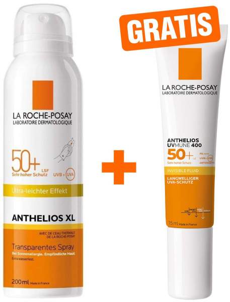 La Roche Posay Anthelios XL transpar. Körperspray LSF50+ + gratis Invisible Fluid UVMune 400 LSF50+ 15 ml