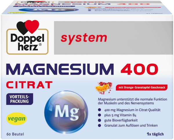 Doppelherz Magnesium 400 Citrat System Granulat 60 Beutel