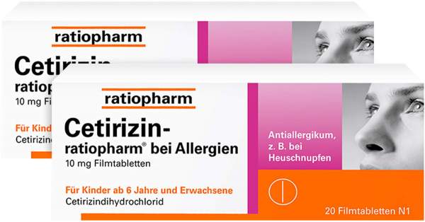 Cetirizin ratiopharm 2 x 20 Filmtabletten