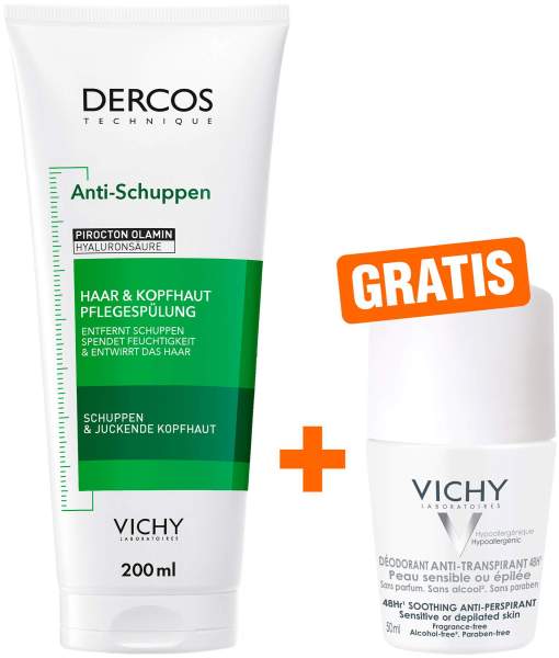 Vichy Dercos Anti-Schuppen Conditioner 200 ml + gratis Vichy Deo Roll-on Anti Flecken 48h 50ml