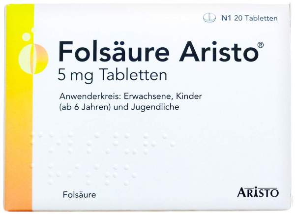 Folsäure Aristo 5 mg Tabletten 20 Stück
