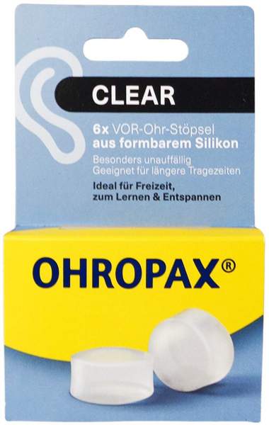 Ohropax Clear Silikon Vor-Ohr Stöpsel 6 Stück