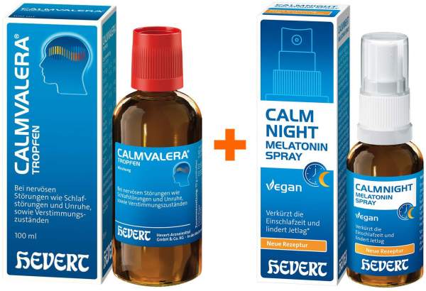 Calmvalera Tropfen 100 ml + Calmnight Melatonin Spray 30 ml