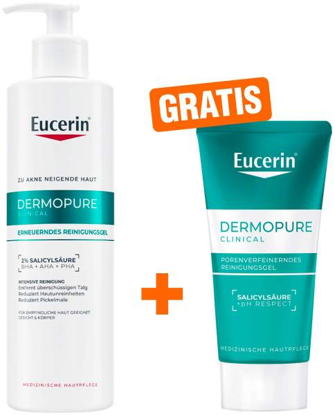 Eucerin DermoPure Clinical Reinigungsgel 400 ml + gratis DermoPure Clinical Reinigungsgel 20 ml