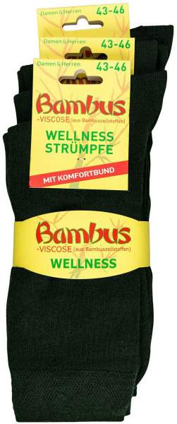 Bambus Wellness-Socken 43-46 Anthrazit 3 Paar