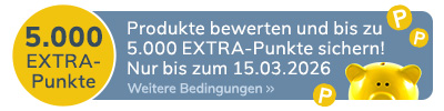 Erhalten Sie für jede Produktbewertung 1.000 Punkte als Dankeschön.