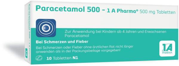 Paracetamol 500 1A Pharma 10 Tabletten