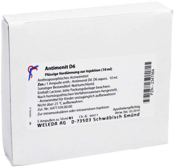Weleda Antimonit D6 5 X 10 ml Ampulen