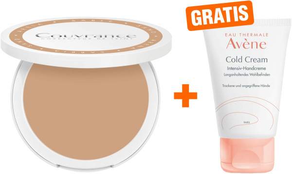Avene Couvrance Kompakt Creme-Make-Up Sand 1.2 8,5 g + gratis Cold Cream Intensiv Handcreme 50 ml
