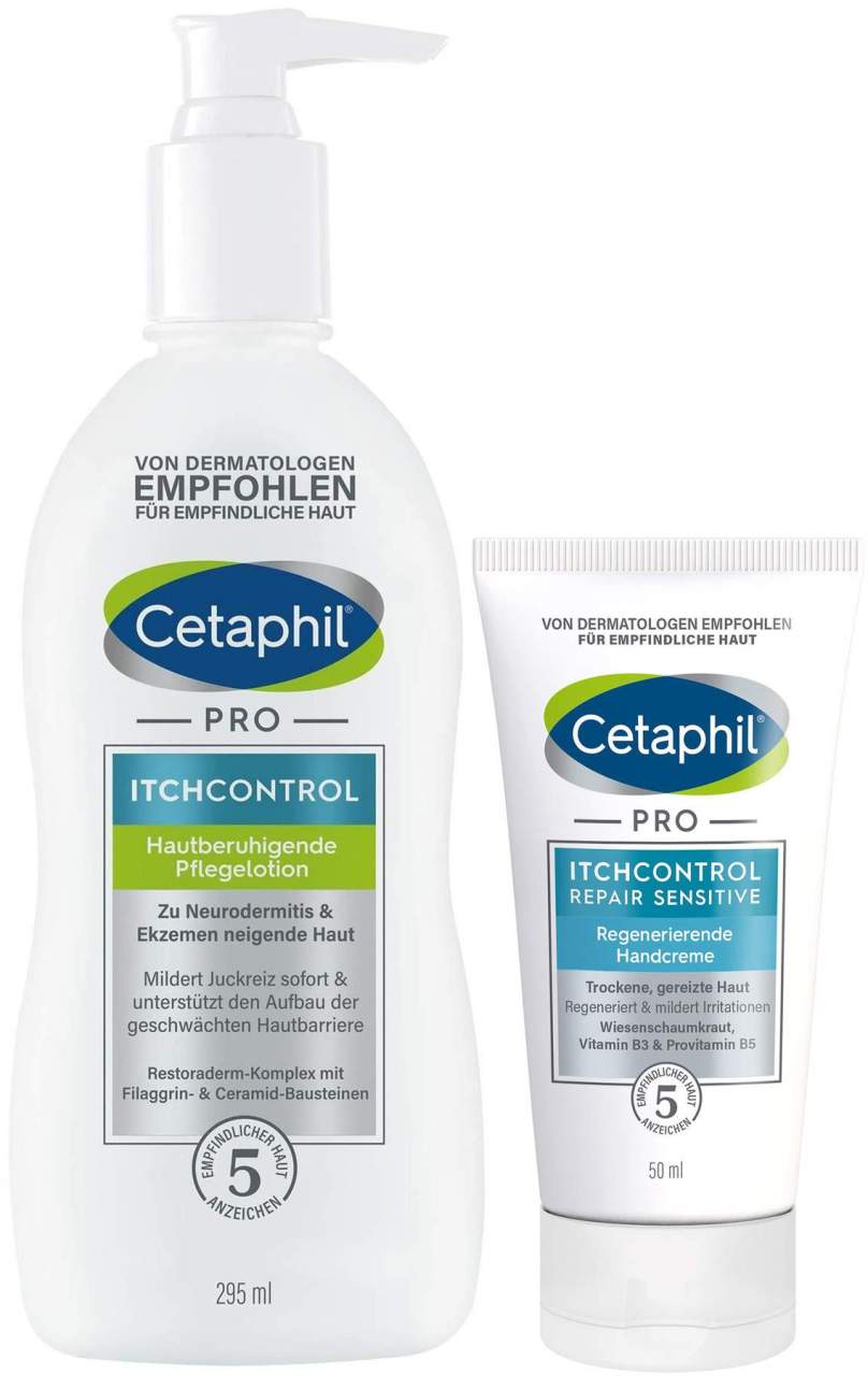 Cetaphil Pro Itch Control Pflegelotion 295 ml + gratis Sensitive Regenerierende Handcreme 50 ml