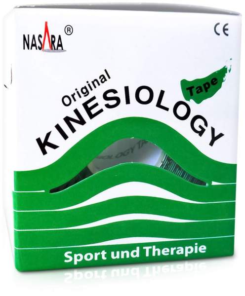 Nasara Kinesio Tape 5cmx5m Grün Inklusive Spenderbox