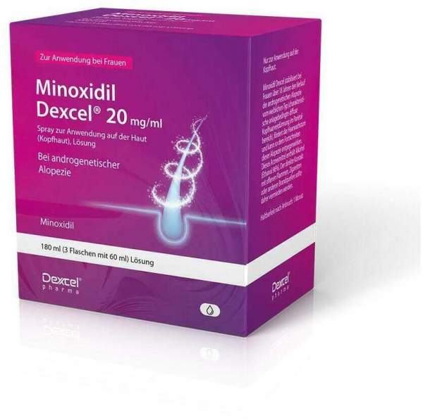 Minoxidil Dexcel 20 mg je ml 3 x 60 ml Spray