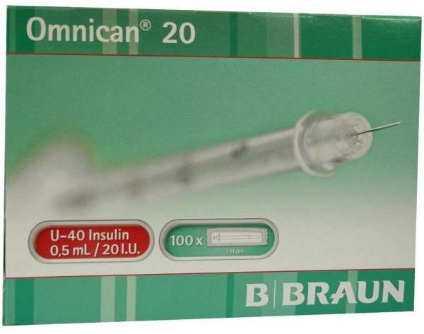 Omnican 20 Insulin U40 0,5 ml 0,30 X 8 mm 100 X 1 Spritze