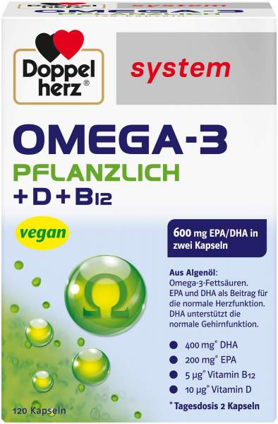 Doppelherz System Omega-3 Pflanzlich 120 Kapseln