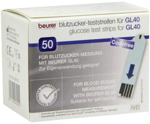 Beurer Gl40 50 Blutzuckerteststreifen