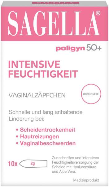 Sagella poligyn 50+ intensive Feuchtigkeit Ovula 10 x 2 g Zäpfchen