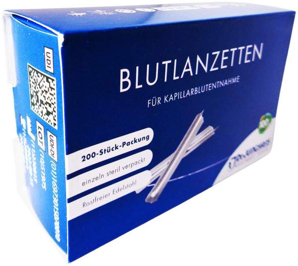 200 Premium-Einweg-Blutlanzetten – Einzeln Steril, Edelstahl 430, 0,16 Mm – Schmerzarme Punktion Für Präzise Blutzuckermessungen
